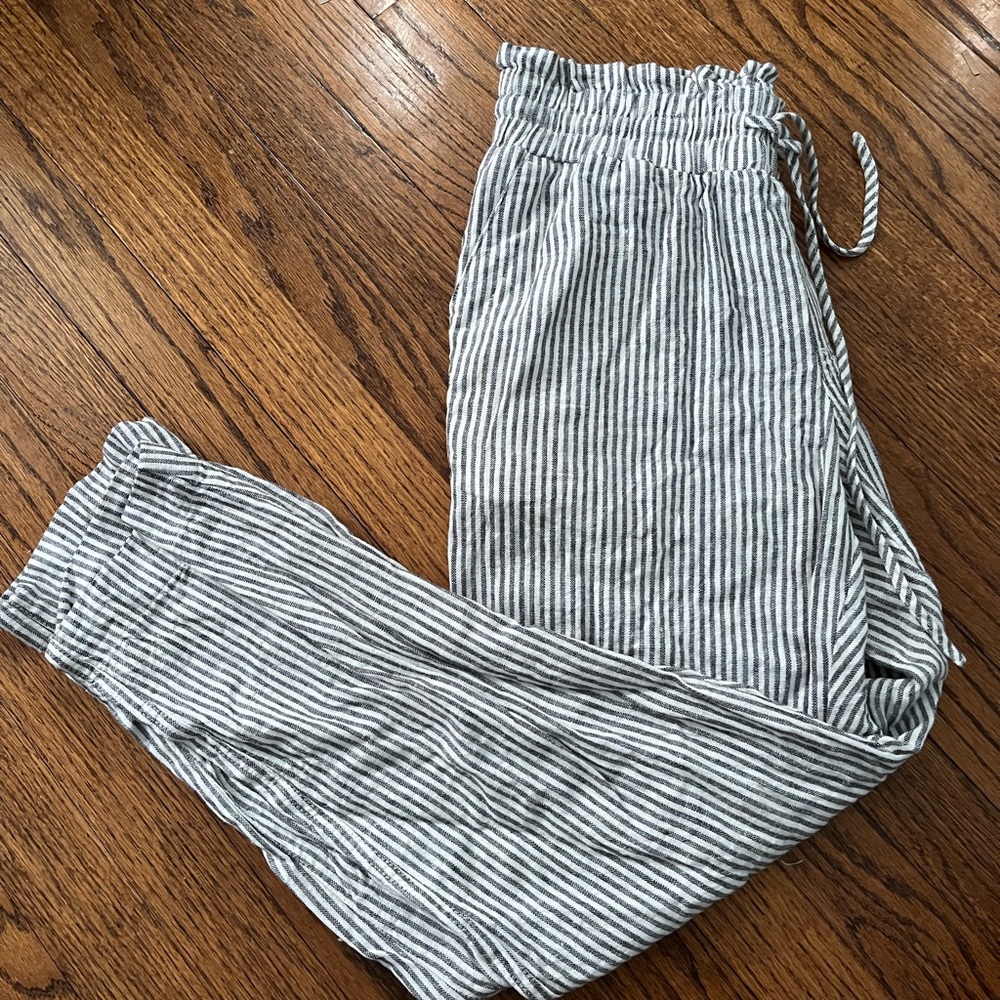 Striped linen pants